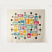 レトロミッドセンチュリーモダン抽象芸術 タペストリー (正面(横))