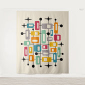 レトロミッドセンチュリーモダン抽象芸術 タペストリー (正面)