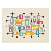 レトロミッドセンチュリーモダン抽象芸術 テーブルクロス (正面(横))