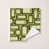 レトロミッドセンチュリーモダン抽象芸術 バスタオルセット (ウォッシュタオル)