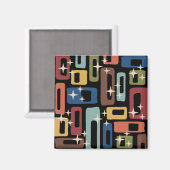 レトロミッドセンチュリーモダン抽象芸術 マグネット (正面/裏面)