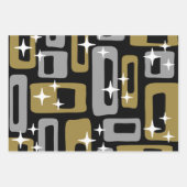 レトロミッドセンチュリーモダン抽象芸術 ラッピングペーパーシート (正面3)