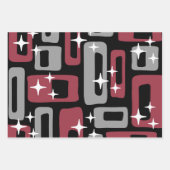 レトロミッドセンチュリーモダン抽象芸術 ラッピングペーパーシート (正面2)