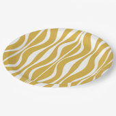 レトロミッドセンチュリーモダン砂時計抽象芸術マスタード ペーパープレート (アングル)