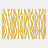 レトロミッドセンチュリーモダン砂時計抽象芸術マスタード ラッピングペーパーシート (正面2)