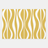 レトロミッドセンチュリーモダン砂時計抽象芸術マスタード ラッピングペーパーシート (正面)