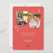 レトロミッドセンチュリーモダン3枚の写真クリスマス シーズンカード (裏面)