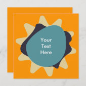 レトロミッドセンチュリーモダン(ばちゃばちゃ)跳ねるデザイン 招待状 (正面/裏面)