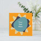 レトロミッドセンチュリーモダン(ばちゃばちゃ)跳ねるデザイン 招待状 (スタンド正面)