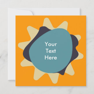 レトロミッドセンチュリーモダン（ばちゃばちゃ）跳ねるデザイン 招待状