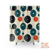 レトロミッドセンチュリーモダン シャワーカーテン