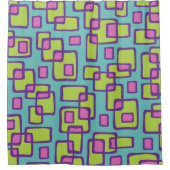 レトロミッドセンチュリーモダン シャワーカーテン (正面)