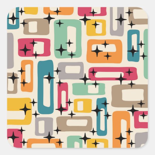 レトロミッドセンチュリーモダン スクエアシール (正面)