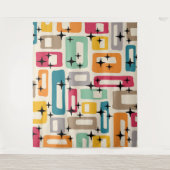 レトロミッドセンチュリーモダン タペストリー (正面)