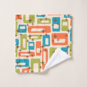 レトロミッドセンチュリーモダン バスタオルセット (ウォッシュタオル)