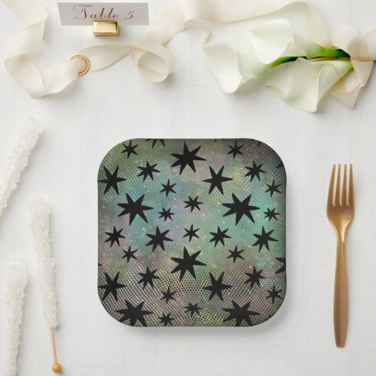 レトロミッドセンチュリーモダン ペーパープレート (ウェディング)