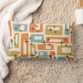 レトロミッドセンチュリーモダン ランバークッション (ブランケット)