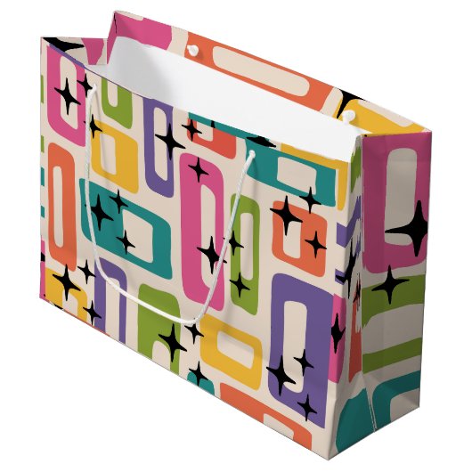 レトロミッドセンチュリーモダン ラージペーパーバッグ (正面アングル)