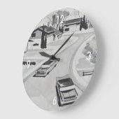 レトロミッドセンチュリーモダン ラージ壁時計 (傾斜)