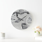 レトロミッドセンチュリーモダン ラージ壁時計 (ホーム)