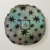 レトロミッドセンチュリーモノグモダンラム ラウンドクッション (正面)