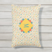 レトロミッドセンチュリーモノグラモダンム アウトドアクッション (正面(縦))