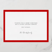 レトロミッドセンチュリーレッドメリークリスマス 箔シーズンカード (裏面)