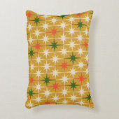 レトロミッドセンチュリーヴィンテージアトミックスターズオークル アクセントクッション (正面(垂直))