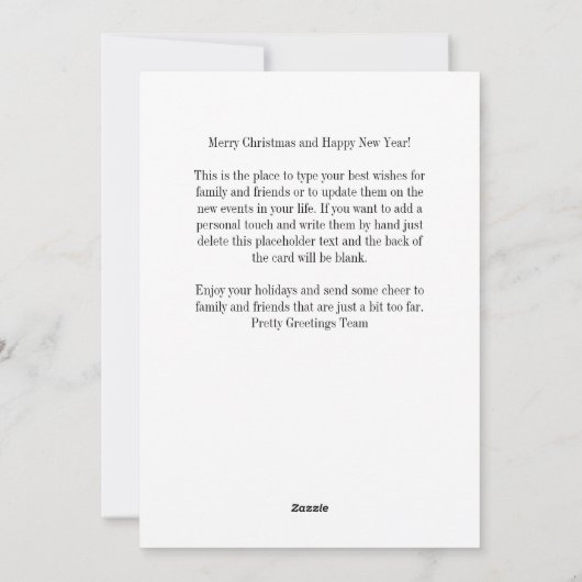 レトロミッドセンチュリーヴィンテージイラストレーションクリスマス シーズンカード (裏面)