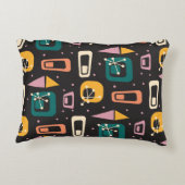 レトロミッドセンチュリー原子モダン宇宙エイジブラック アクセントクッション (裏面)