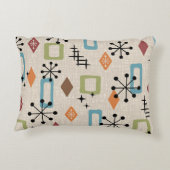 レトロミッドセンチュリー原子モダン抽象芸術パターン アクセントクッション (裏面)