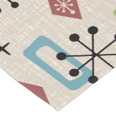 レトロミッドセンチュリー原子モダン抽象芸術パターン ショートテーブルランナー (コーナー)