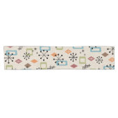 レトロミッドセンチュリー原子モダン抽象芸術パターン ショートテーブルランナー (横)