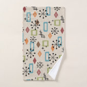 レトロミッドセンチュリー原子モダン抽象芸術パターン バスタオルセット (ハンドタオル)