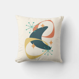 レトロミッドセンチュリー原子宇宙年齢20木炭 クッション