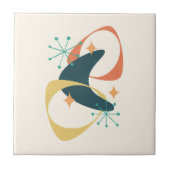 レトロミッドセンチュリー原子宇宙時代抽象芸術 タイル (正面)