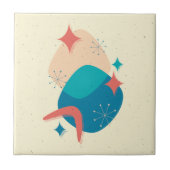 レトロミッドセンチュリー原子時代抽象芸術 タイル (正面)