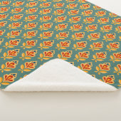 レトロミッドセンチュリー幾何学プリント パターン（の模様が）ある シェルパブランケット (3/4)