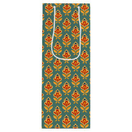 レトロミッドセンチュリー幾何学プリント パターン（の模様が）ある ワインギフトバッグ