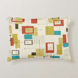 レトロミッドセンチュリー幾何形状パターン アクセントクッション