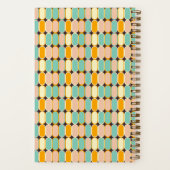 レトロミッドセンチュリー楕円パターン ノートブック (裏面)