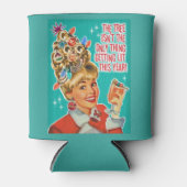 レトロミッドセンチュリー点灯クリスマスパーティー 缶クーラー (正面)