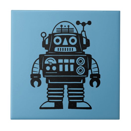 レトロミッドセンチュリー風ロボット タイル (正面)