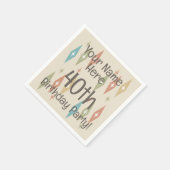 レトロミッドセンチュリー40歳の誕生日 スタンダードカクテルナプキン (角)