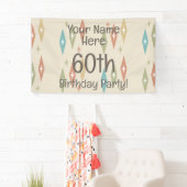 レトロミッドセンチュリー60誕生日 横断幕 (インサイチュ)