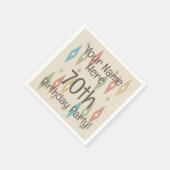 レトロミッドセンチュリー70誕生日 スタンダードカクテルナプキン (角)