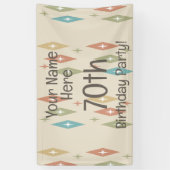 レトロミッドセンチュリー70誕生日 横断幕 (縦)