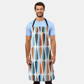 レトロミッドセンチュリー、ドロップシェイプパターン。 エプロン (着用した状態)