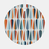 レトロミッドセンチュリー、ドロップシェイプパターン。 ガラスオーナメント (裏面)