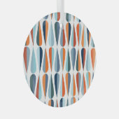 レトロミッドセンチュリー、ドロップシェイプパターン。 ガラスオーナメント (正面右)